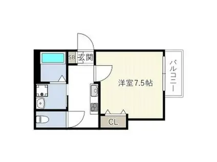 INOVE天白八幡山(1K/1階)の間取り写真