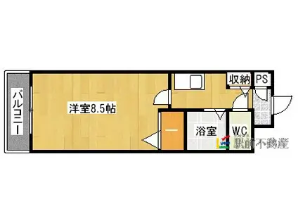 パークコート太宰府(1K/1階)の間取り写真