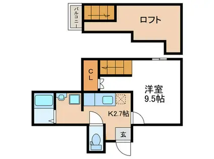 MACS九大南マドリガル(1K/1階)の間取り写真