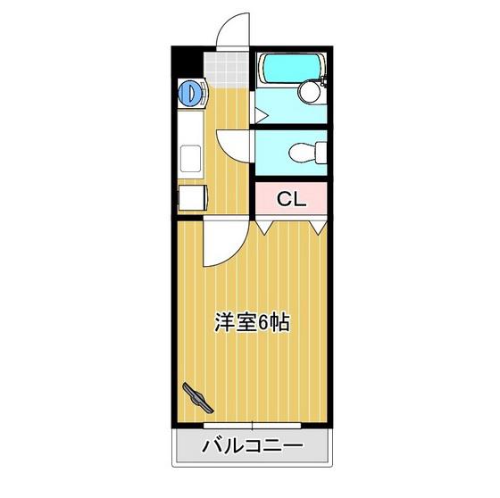 サウスウインド24(1K/1階)の間取り写真