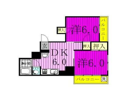 佐藤マンション(2DK/4階)の間取り写真