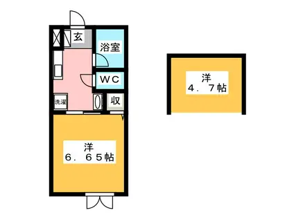 プリンスハイコート(1K/2階)の間取り写真