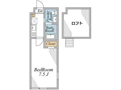 グラトゥリーレS(1K/1階)の間取り写真