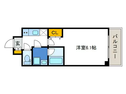 ブランTAT弁天町(1K/5階)の間取り写真