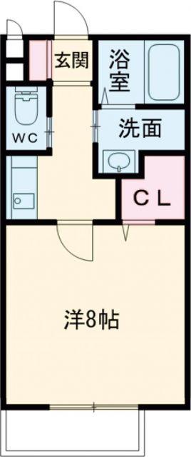 クオリア東茱萸木(1K/1階)の間取り写真