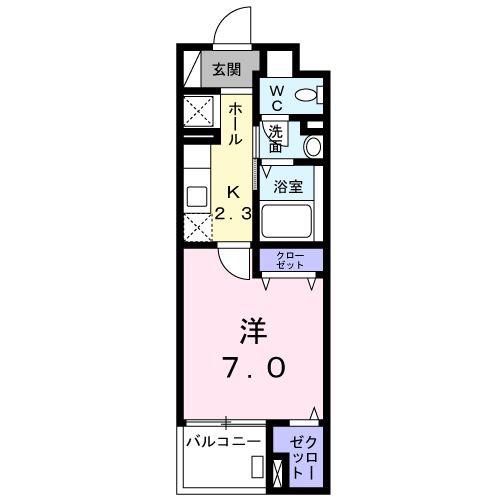 グランツ グルン(1K/3階)の間取り写真