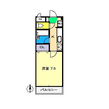 CRAY4(1K/3階)の間取り写真