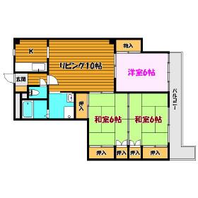 米本ビル(3LK/3階)の間取り写真