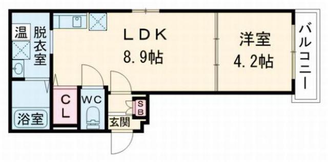 マリブガーデン堺駅前(1LDK/4階)の間取り写真