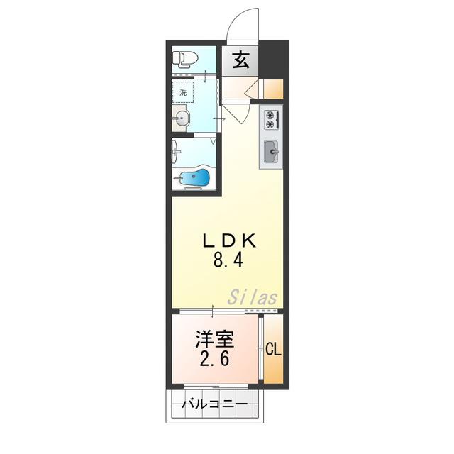 H-MAISON森ノ宮II(1LDK/3階)の間取り写真