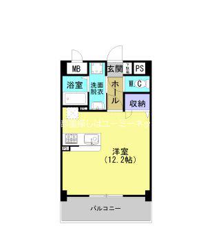 NEWPROSPERTOWN萬福(ワンルーム/4階)の間取り写真