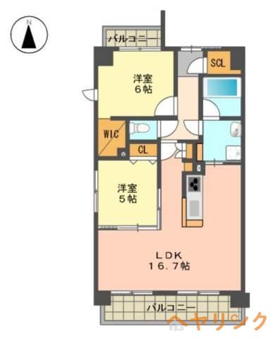 MOTTIIII(2LDK/4階)の間取り写真