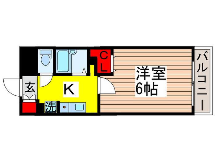 プライムアーバン行徳駅前II(1K/2階)の間取り写真