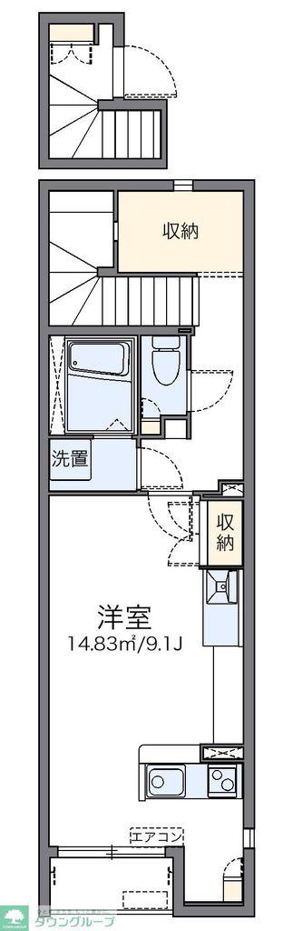 レオネクストリヴェールメゾン(ワンルーム/2階)の間取り写真