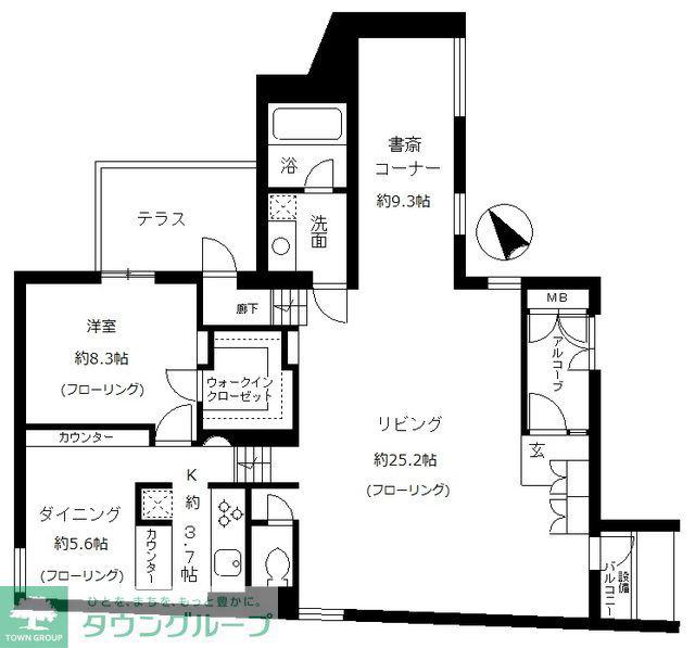 VISCONTI覚王山(1SLDK/4階)の間取り写真
