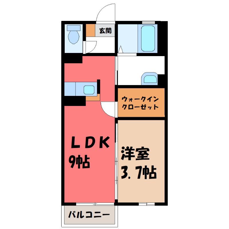 ヴァン・フローラ(1LDK/1階)の間取り写真