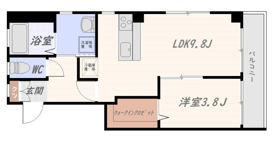 CASA PARIS(1LDK/2階)の間取り写真