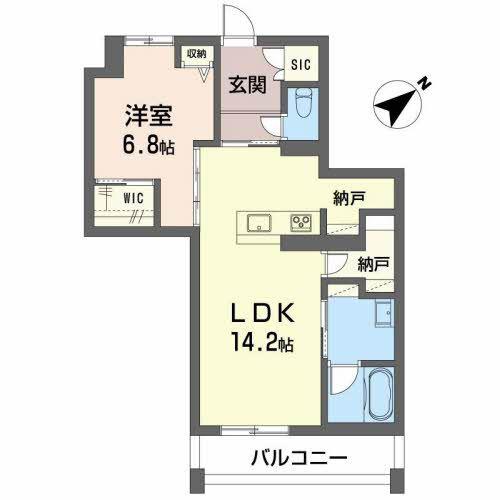 ベレオガーデンズ MIWAII(1LDK/2階)の間取り写真
