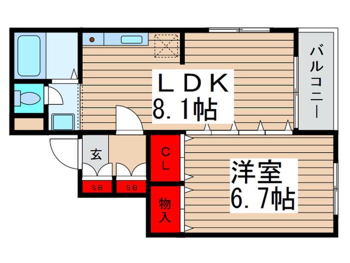 ウィンベルコーラス上本郷第2(1LDK/3階)の間取り写真