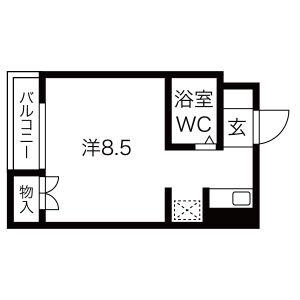 泉町ハイツ(ワンルーム/5階)の間取り写真