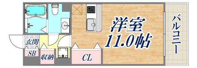 ルナコート(ワンルーム/2階)の間取り写真