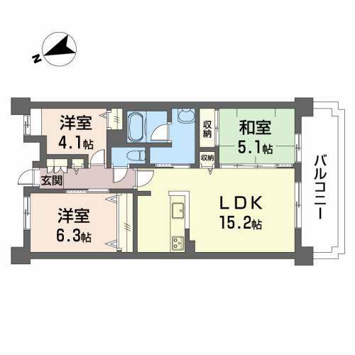 JMU久居社宅F棟 F(3LDK/3階)の間取り写真