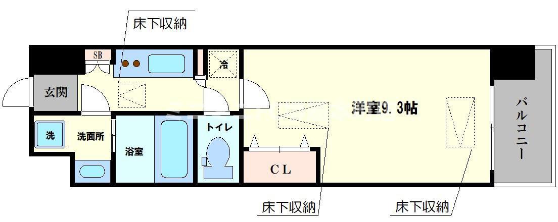 ノース VILLAGE BIRTH PLACE(1K/5階)の間取り写真