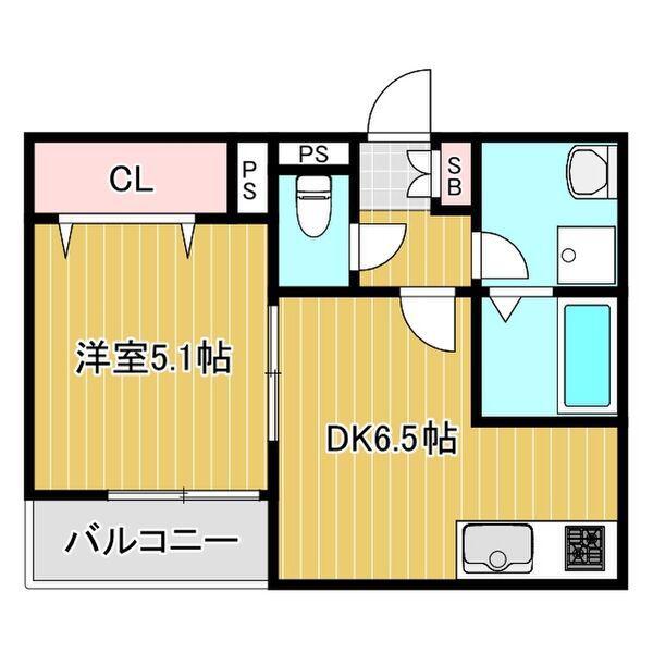 LINO久宝寺(1DK/2階)の間取り写真
