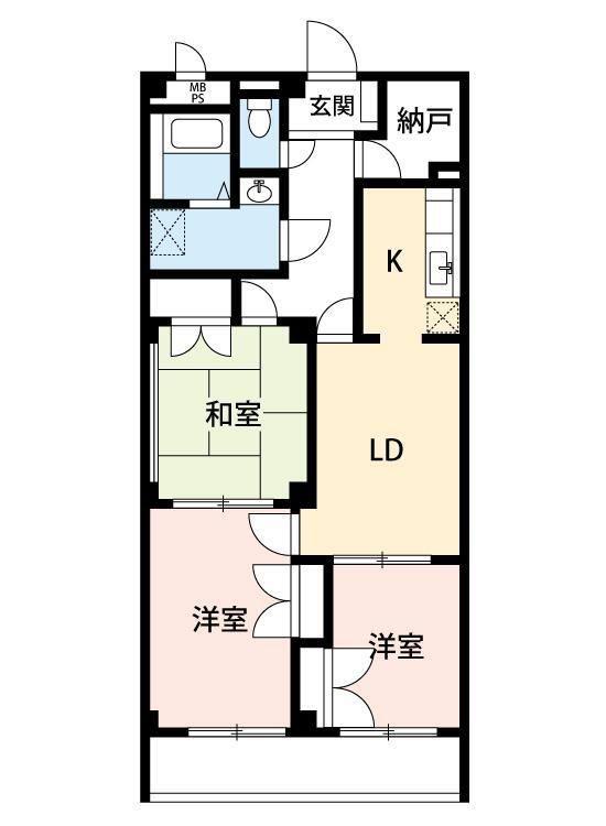 イーストコート町屋(3LDK/2階)の間取り写真