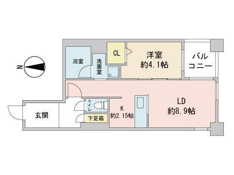 S-RESIDENCE近代美術館前(1LDK/6階)の間取り写真