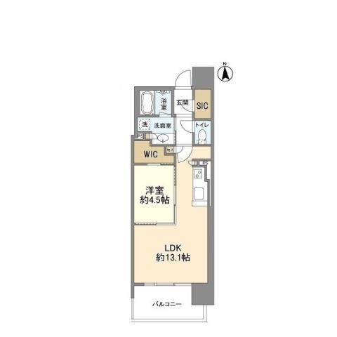 OPUS RESIDENCE SHINSAIBASHI SOUT(1LDK/14階)の間取り写真