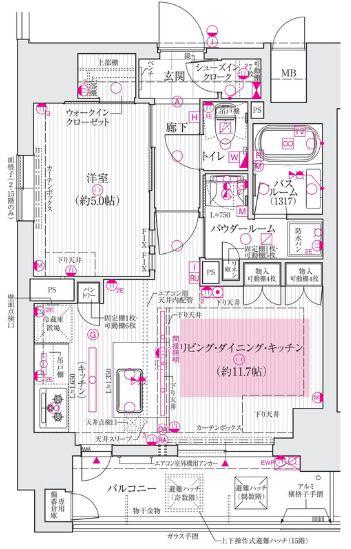 エステムプラザ南船場レジスタ(1LDK/8階)の間取り写真