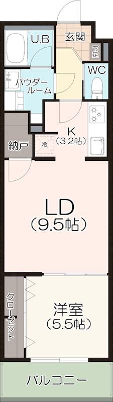 ABIERTO(1LDK/3階)の間取り写真