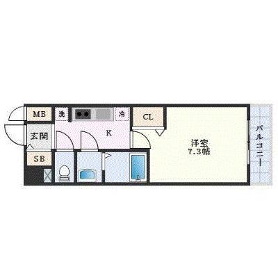 プレサンス今池駅前フェルディノ(1K/4階)の間取り写真