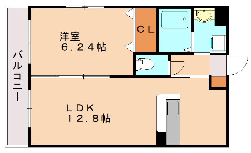 メゾンシャルルドゥ(1LDK/2階)の間取り写真