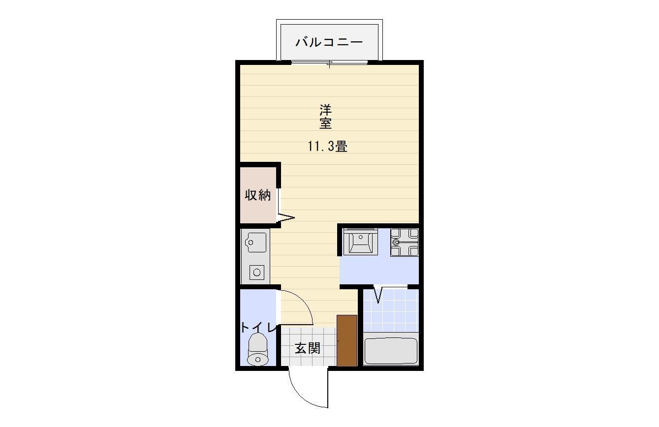 原島ハイツNO3(ワンルーム/1階)の間取り写真