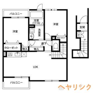 アンプルール リーブル サクラージュII(2LDK/2階)の間取り写真