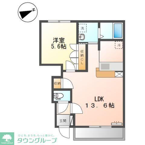 プラムツリィ(1LDK/1階)の間取り写真