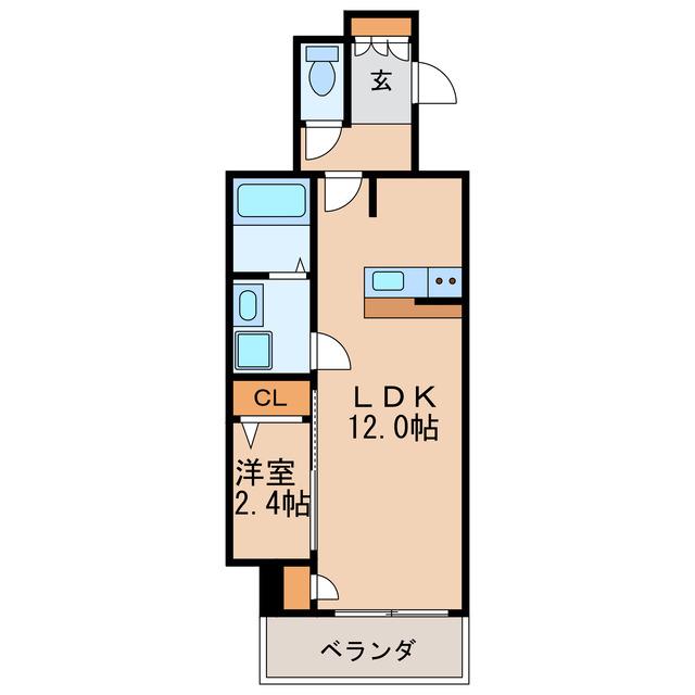 S-RESIDENCE高岳BRESA(1LDK/15階)の間取り写真