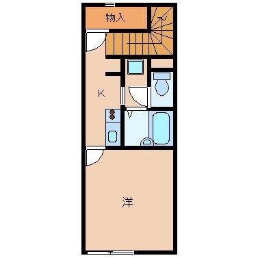 レオネクストオリザ田無II(1K/2階)の間取り写真