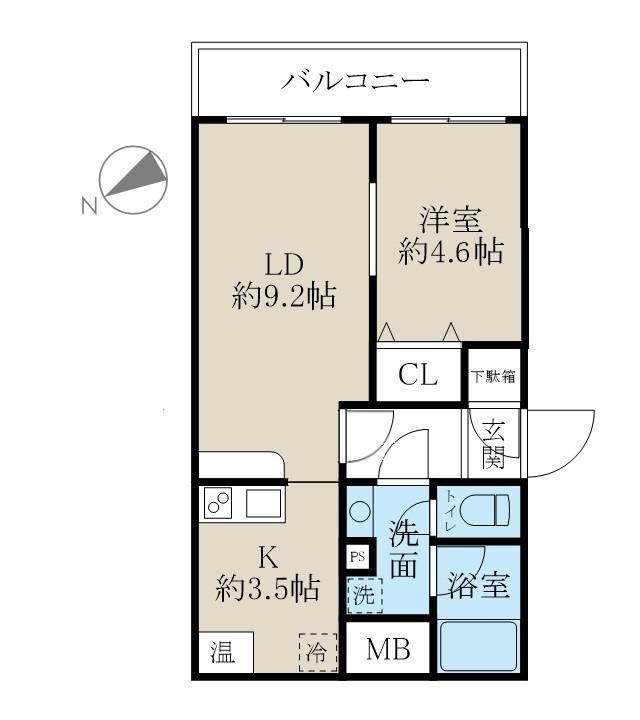 レガーロ旭町(1LDK/1階)の間取り写真