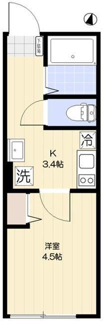 VILLE-PRADO北小岩(1K/1階)の間取り写真