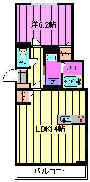 プラシード(1LDK/1階)の間取り写真