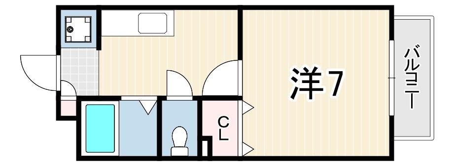 グローリー1番館(1K/2階)の間取り写真