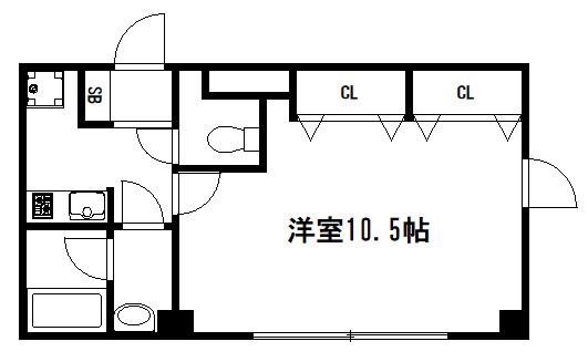 烏丸アネックス(1K/9階)の間取り写真