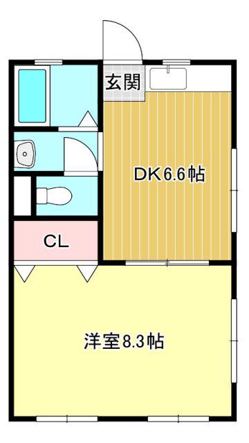 M・一番星(1DK/1階)の間取り写真