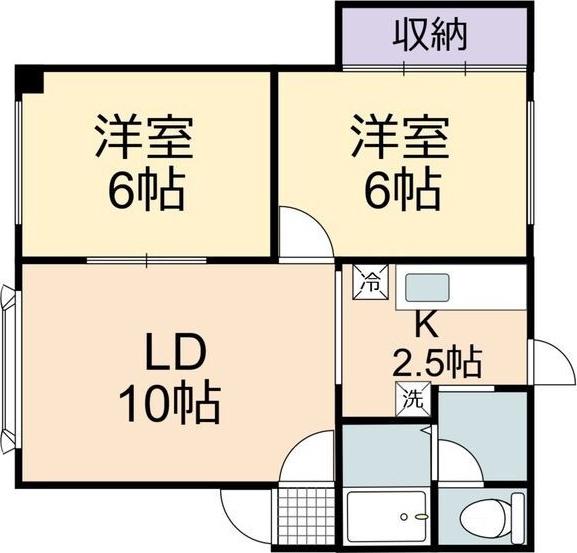 ニューフロンティア(2LDK/1階)の間取り写真