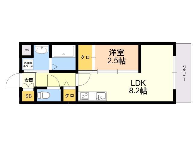 PHOENIX千早(1LDK/5階)の間取り写真