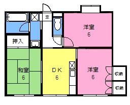 シャルメ(3DK/2階)の間取り写真