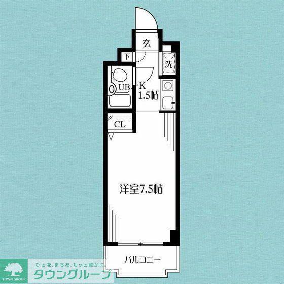 ジョイフル中山弐番館(ワンルーム/2階)の間取り写真